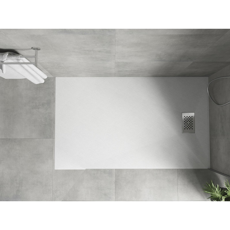 Mexen Hugo stačiakampė dušo padėklas SMC 140 x 90 cm, baltas, inox danga - 42109014-X
