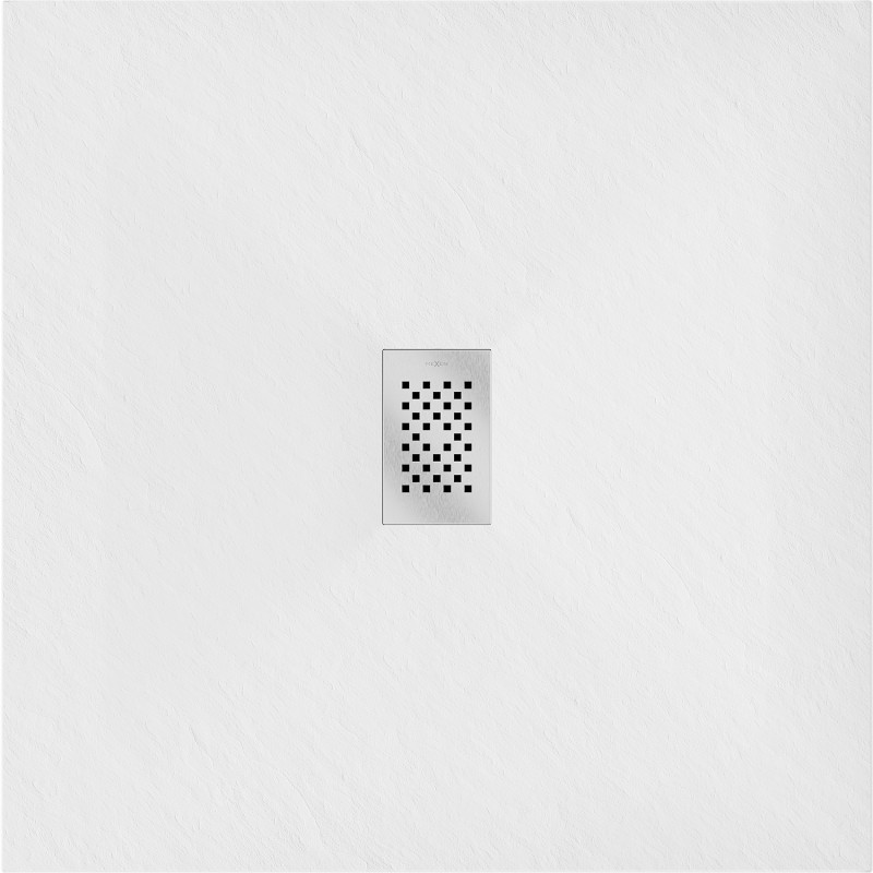 Mexen Hugo kvadratinis SMC dušo padėklas 100 x 100 cm, baltas, inox dangtis - 42101010-X