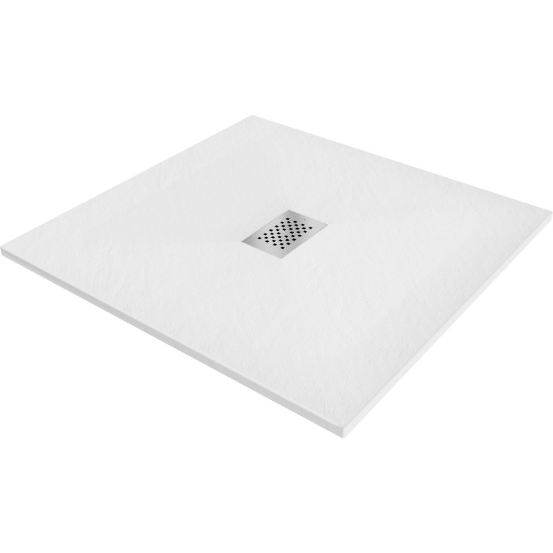 Mexen Hugo stačiakampis SMC dušo padėklas 100 x 100 cm, baltas, inox dangtelis - 42101010-X