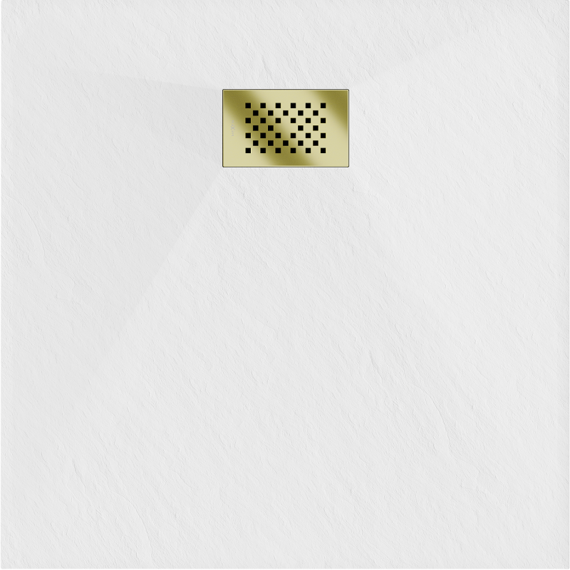 Mexen Hugo kvadratinė SMC dušo bazė 80 x 80 cm, balta, auksinė dangtelio apdaila - 42108080-G