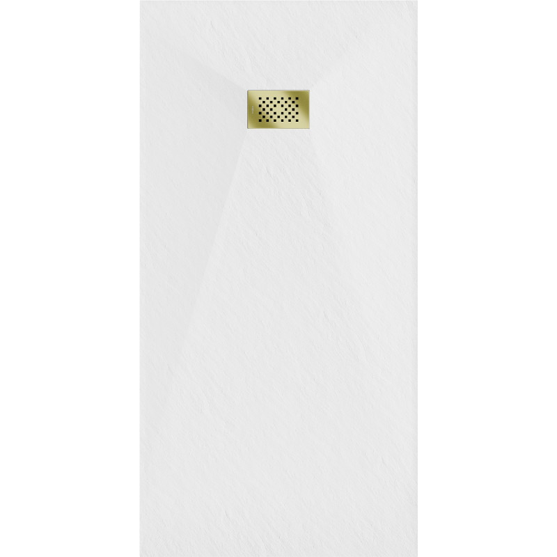 Mexen Hugo stačiakampis SMC dušo padėklas 170 x 80 cm, baltas, aukso spalvos dangtelis - 42108017-G