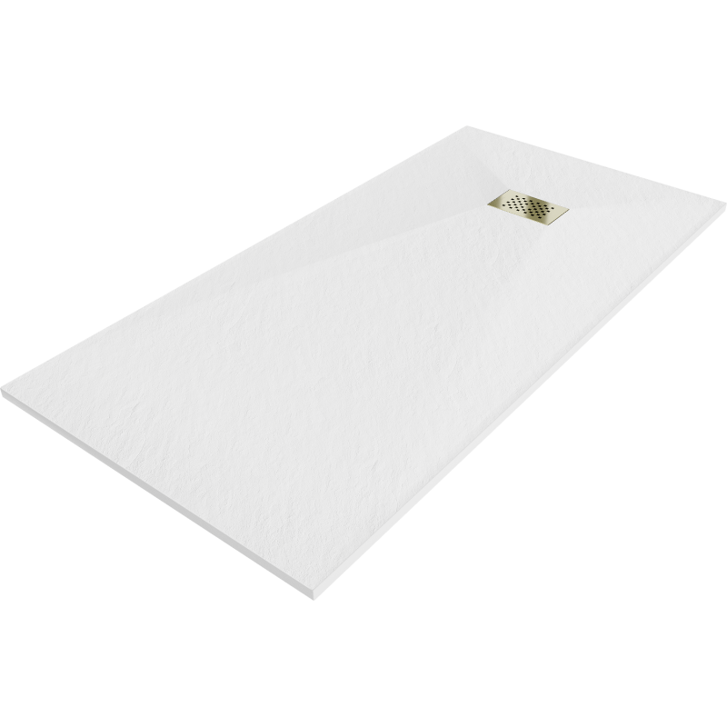 Mexen Hugo stačiakampė SMC dušo padėklas 170 x 80 cm, baltas, auksinis dangtelis - 42108017-G