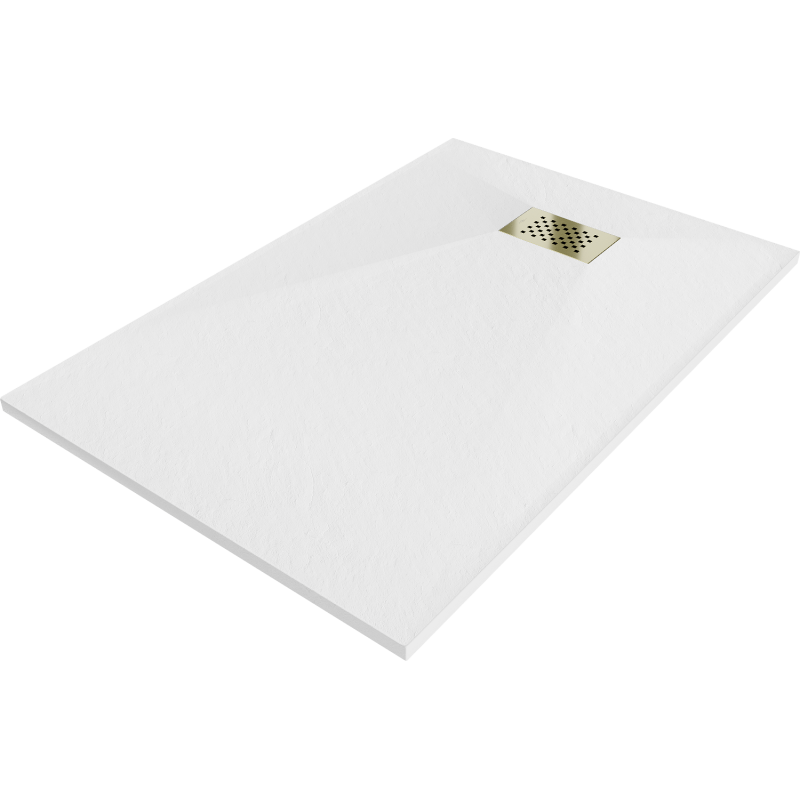Mexen Hugo stačiakampis dušo padėklas SMC 120 x 90 cm, baltas, aukso apdaila - 42109012-G