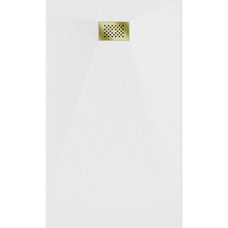 Mexen Hugo stačiakampė dušo padėklas SMC 140 x 90 cm, baltas, auksinis dangtelis - 42109014-G