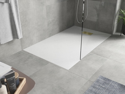 Mexen Hugo stačiakampis dušo padėklas SMC 150 x 90 cm, baltas, auksinė danga - 42109015-G