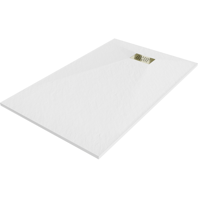 Mexen Hugo stačiakampis dušo padėklas SMC 150 x 90 cm, balta, auksinė uždengimo plokštė - 42109015-G