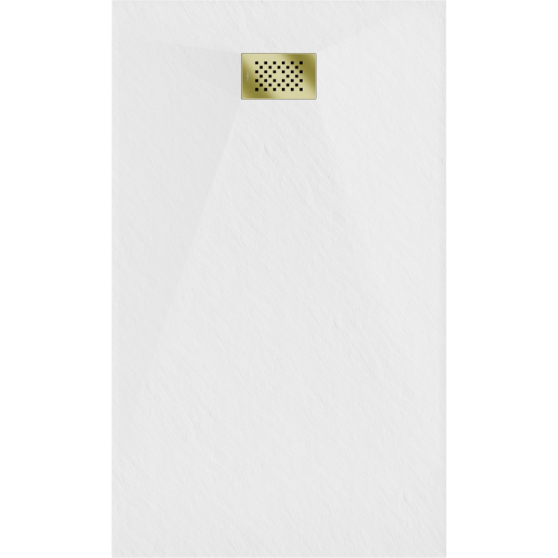 Mexen Hugo stačiakampis dušo padėklas SMC 150 x 90 cm, baltas, auksinė dangtelis - 42109015-G
