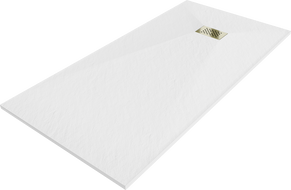 Mexen Hugo stačiakampis dušo padėklas SMC 170 x 90 cm, baltas, auksinė dangtis - 42109017-G
