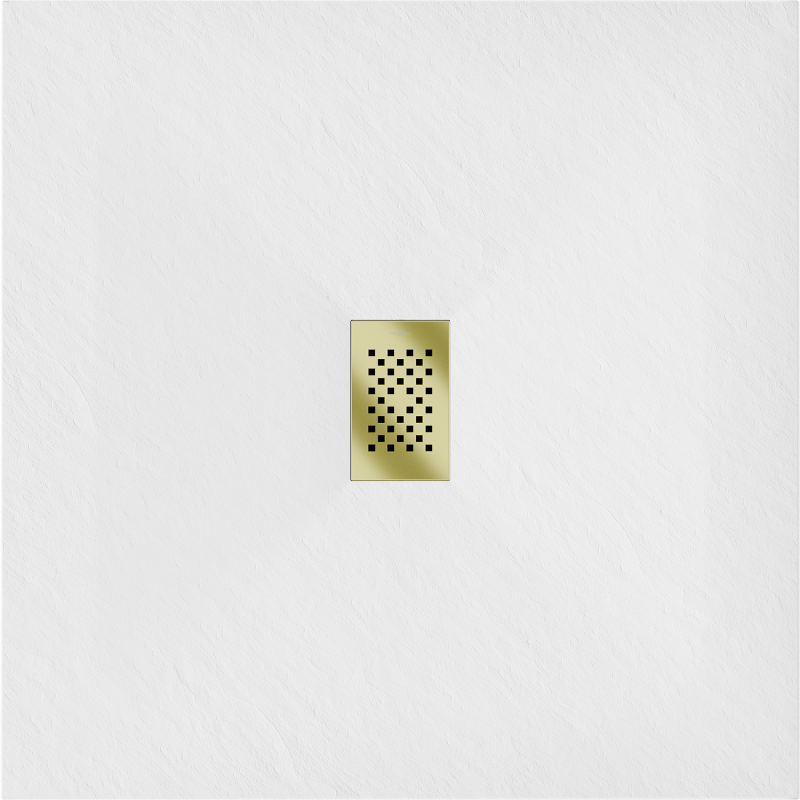 Mexen Hugo kvadratinis SMC 100 x 100 cm padėklas, baltas, auksinė maskuotė - 42101010-G