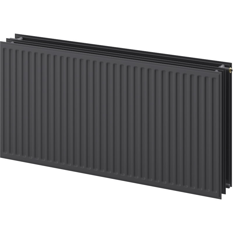 Mexen CVH30 Higieninis plokštuminis radiatorius 900 x 1400 mm, apatinis sujungimas, 2890 W, antracitas - W630H-090-140-66