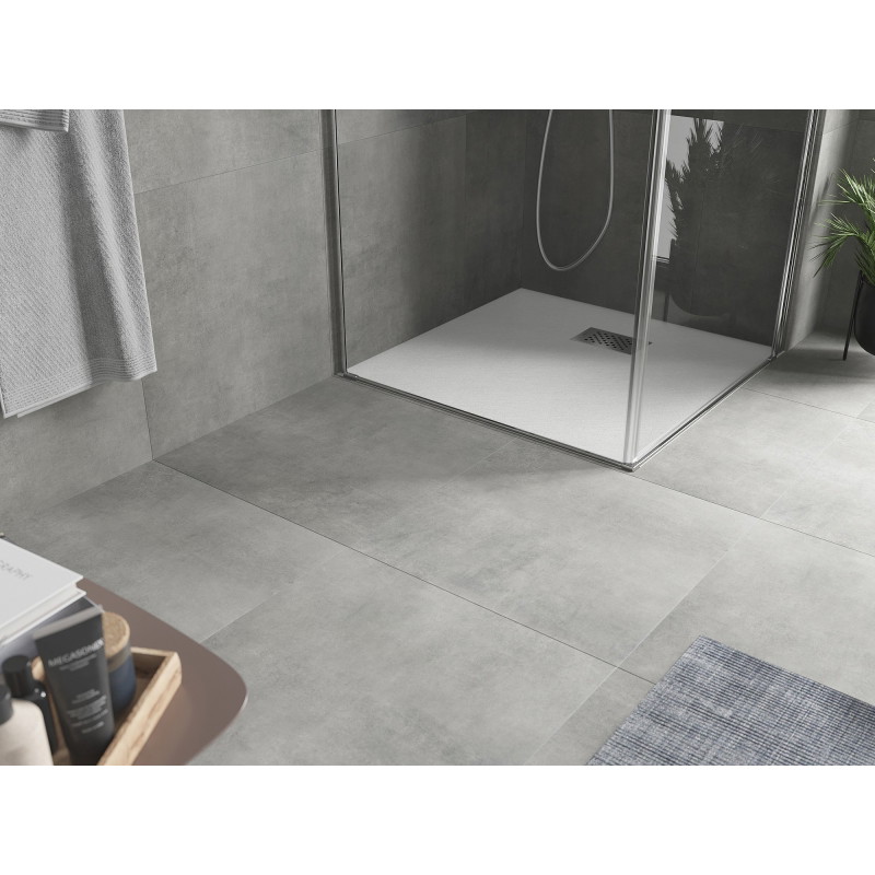 Mexen Hugo kvadrato formos SMC dušo padėklas 80 x 80 cm, baltas, inox dangtis - 42108080-X