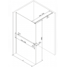 Mexen Kioto+ dušo sienelė su lentyna Walk-in 70 x 200 cm, permatomas/šerkšnas, šlifuotas varis - 800-070-121-65-35