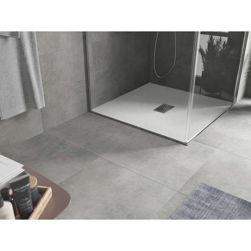 Mexen Hugo stačiakampis SMC dušo padėklas 100 x 100 cm, baltas, inox dangtelis - 42101010-X