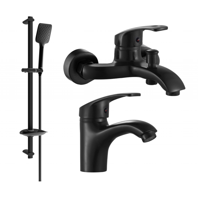 Mexen Fabia DB62 vonios komplektas, juodas - 746503DB62-70