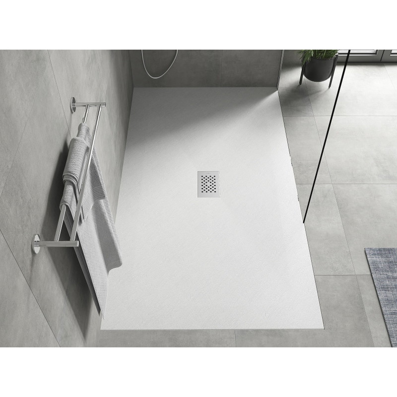 Mexen Hugo stačiakampė dušo padėklė SMC 150 x 100 cm, balta, dangtelis inox - 42101015-X