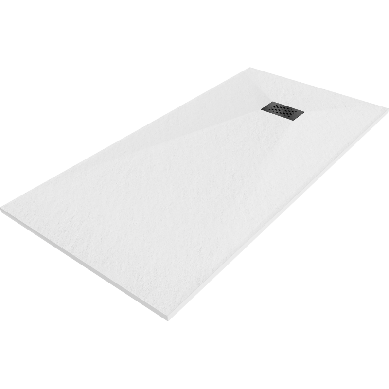 Mexen Hugo stačia forma SMC 170 x 80 cm, balta, juoda uždanga - 42108017-B