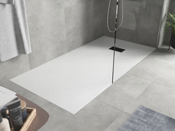 Mexen Hugo stačia forma SMC 170 x 80 cm, balta, juoda uždanga - 42108017-B