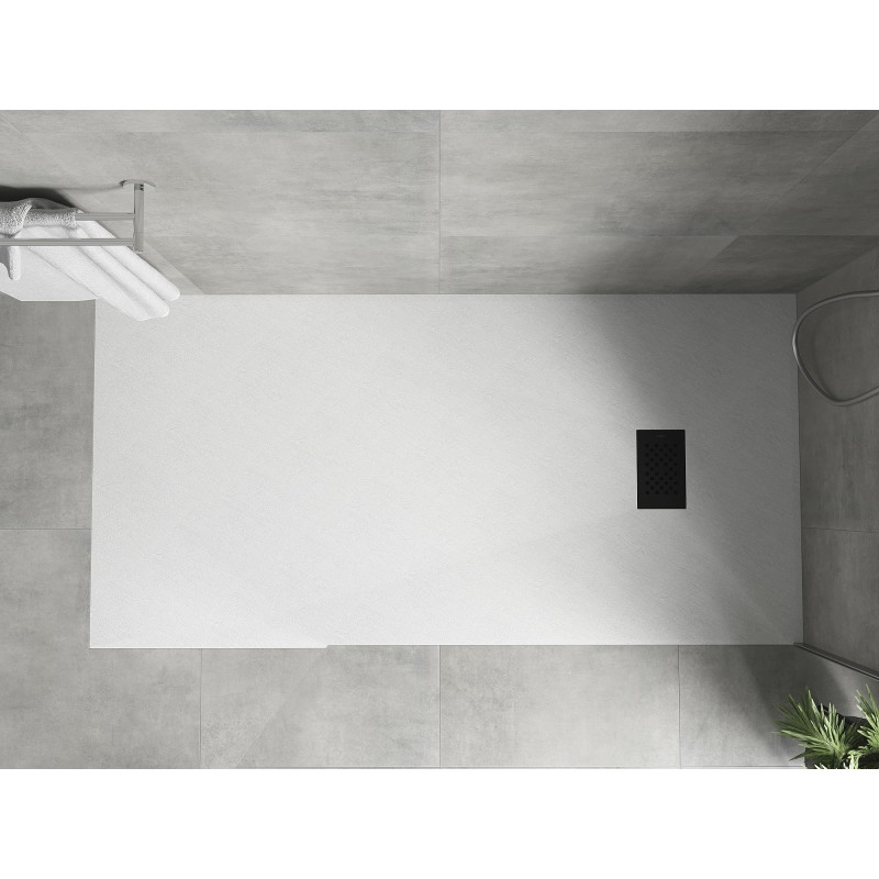Mexen Hugo stačiakampis SMC dušo padėklas 180 x 80 cm, baltas, juodas dangtelis - 42108018-B