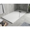 Mexen Hugo stačiakampis dušo padėklas SMC 180 x 80 cm, baltas, juoda uždanga - 42108018-B