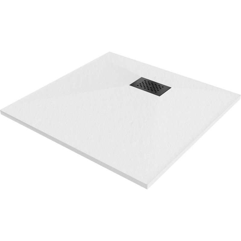Mexen Hugo kvadratinis SMC dušo padėklas 90 x 90 cm, baltas, juoda danga - 42109090-B