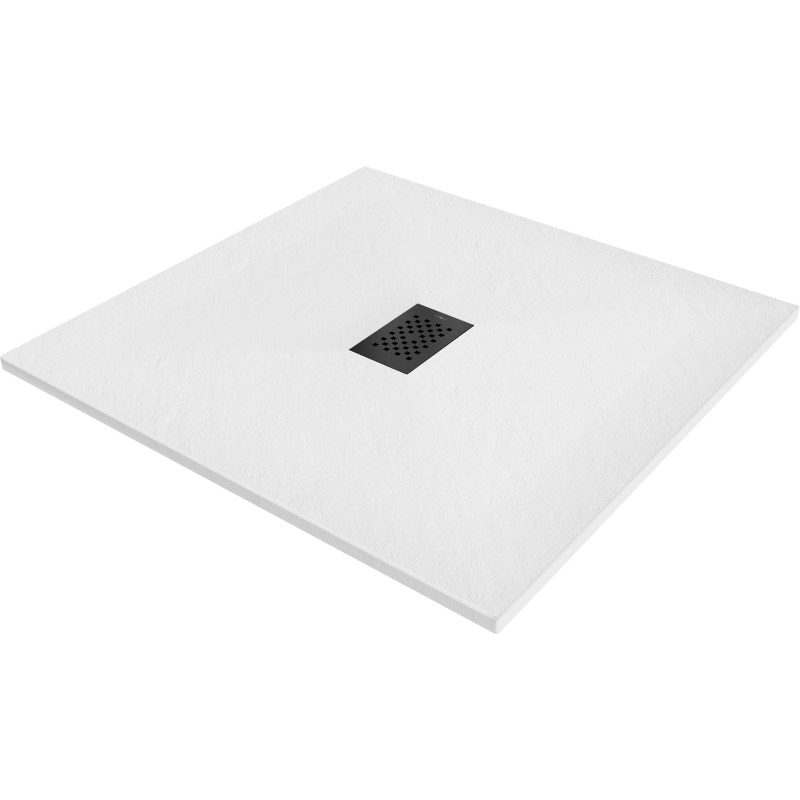 Mexen Hugo kvadratinis SMC dušo padėklas 100 x 100 cm, baltas, juoda danga - 42101010-B