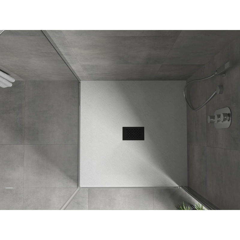 Mexen Hugo kvadratinis dušo padėklas SMC 100 x 100 cm, baltas, juoda dangtelis - 42101010-B