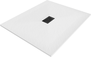 Mexen Hugo stačiakampis dušo padėklas SMC 110 x 100 cm, baltas, juoda danga - 42101011-B