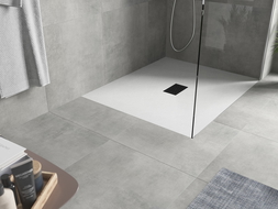 Mexen Hugo stačiakampis dušo padėklas SMC 110 x 100 cm, baltas, juoda danga - 42101011-B