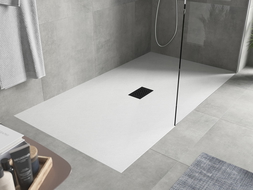 Mexen Hugo stačiakampė SMC dušo padėklas 180 x 100 cm, baltas, juoda danga - 42101018-B