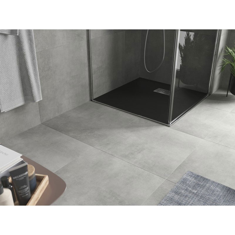 Mexen Hugo kvadratinis dušo padėklas SMC 70 x 70 cm, juodas, inox dangtelis - 42707070-X