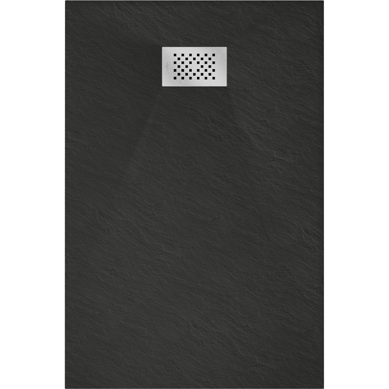Mexen Hugo stačiakampė SMC dušo pagrindas 80 x 70 cm, juoda, inox grotelės - 42707080-X