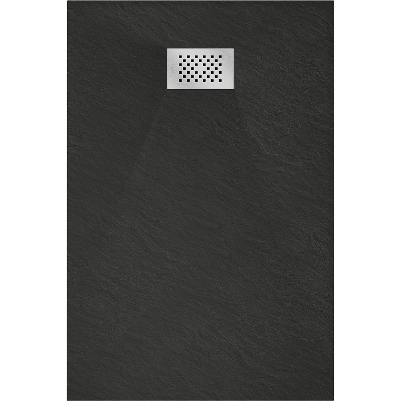 Mexen Hugo stačiakampis SMC 80 x 70 cm dušo padėklas, juodas, dangtelis inox - 42707080-X