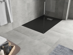 Mexen Hugo stačiakampis dušo padėklas SMC 90 x 70 cm, juodas, inox danga - 42707090-X