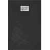 Mexen Hugo stačiakampė SMC dušo kabina 120 x 70 cm, juoda, inox dangtis - 42707012-X
