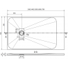 Mexen Hugo stačiakampio formos SMC dušo padėklas 160 x 70 cm, juodas, inox dekoro juosta - 42707016-X