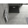 Mexen Hugo kvadratinis dušo padėklas SMC 80 x 80 cm, juodas, inox danga - 42708080-X