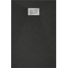 Mexen Hugo stačiakampis SMC 130 x 80 cm, juodas, su inox dangteliu - 42708013-X