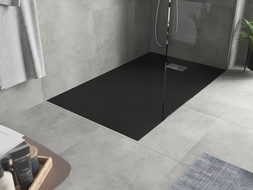 Mexen Hugo stačiakampė dušo padėklas SMC 150 x 80 cm, juodas, inox dangtelis - 42708015-X