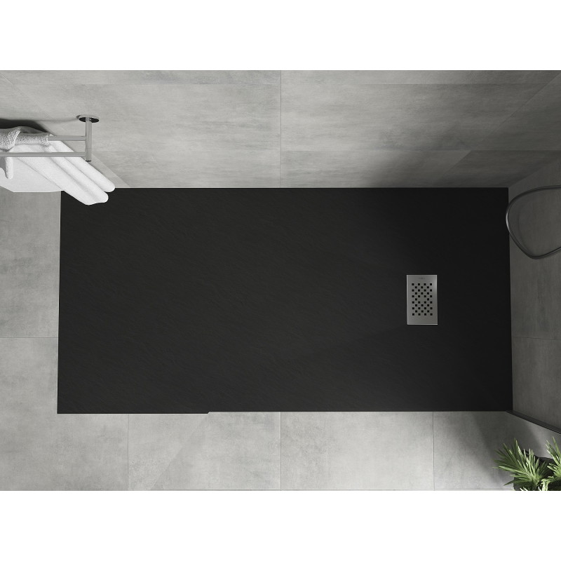 Mexen Hugo stačiakampis dušo padėklas SMC 170 x 80 cm, juodas, inox dangtelis - 42708017-X