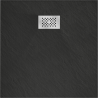 Mexen Hugo Kvadratinis dušo padėklas SMC 90 x 90 cm, juodas, inox dangtelis - 42709090-X