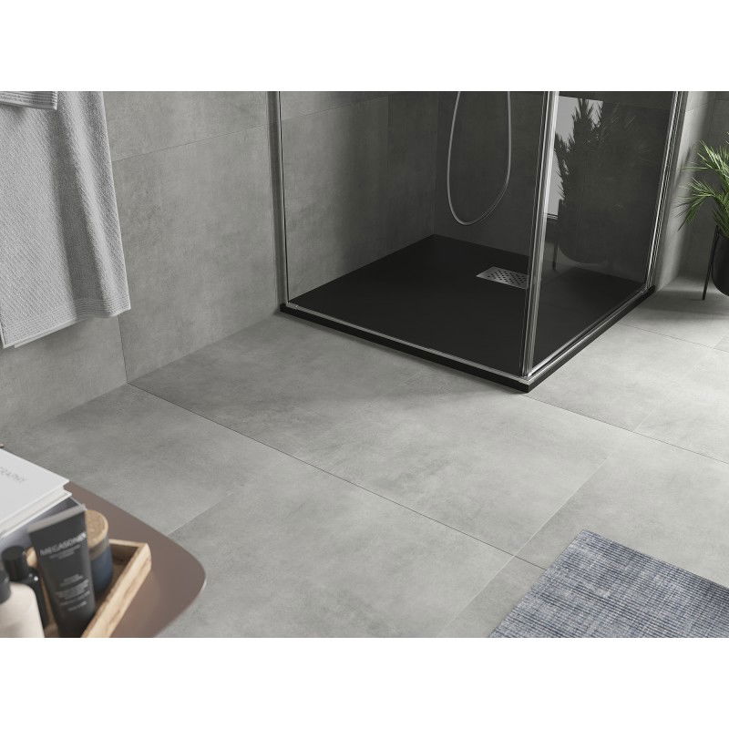 Mexen Hugo kvadratinė SMC dušo padėklas 90 x 90 cm, juoda, inox dangtelis - 42709090-X