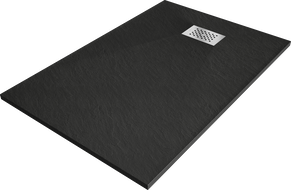 Mexen Hugo stačiakampis dušo padėklas SMC 130 x 90 cm, juodas, inox dangtelis - 42709013-X