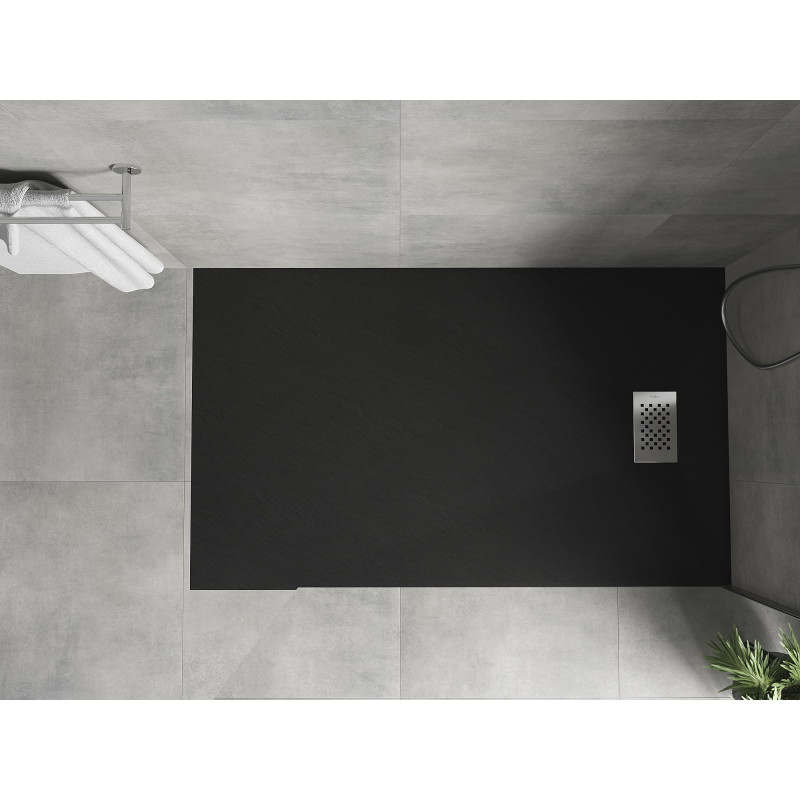Mexen Hugo stačiakampis SMC dušo padėklas 150 x 90 cm, juodas, inox dangtelis - 42709015-X