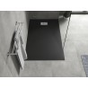 Mexen Hugo tiesus stačiakampis SMC 160 x 90 cm, juodas, uždanga inox - 42709016-X