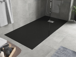 Mexen Hugo stačiakampio formos SMC dušo padėklas 180 x 90 cm, juodas, inox uždengimas - 42709018-X