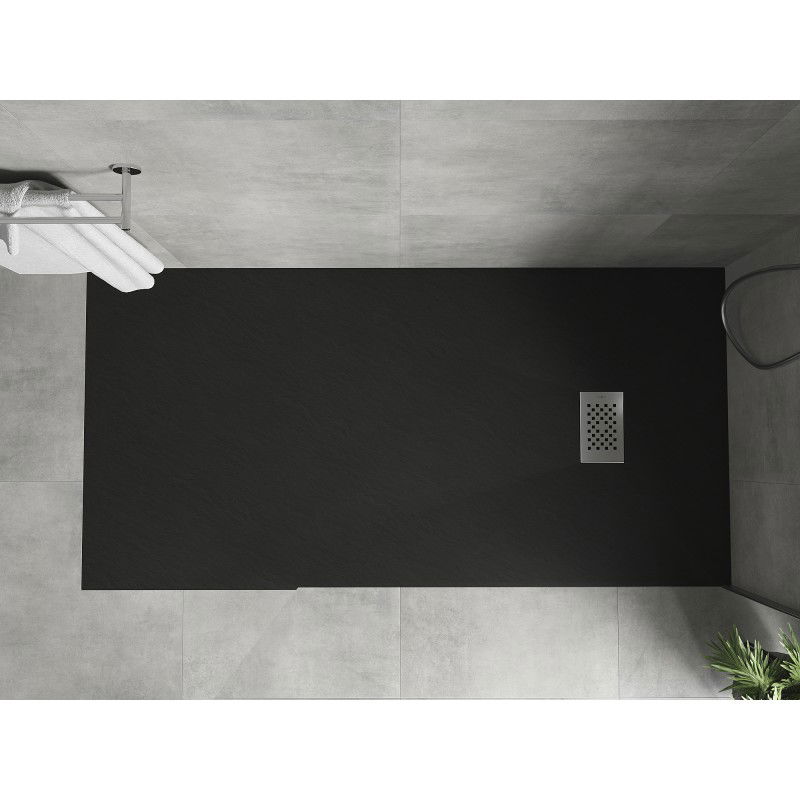 Mexen Hugo stačiakampis dušo padėklas SMC 180 x 90 cm, juodas, inox dangtis - 42709018-X