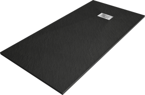 Mexen Hugo stačiakampio formos SMC dušo padėklas 180 x 90 cm, juodas, inox uždengimas - 42709018-X