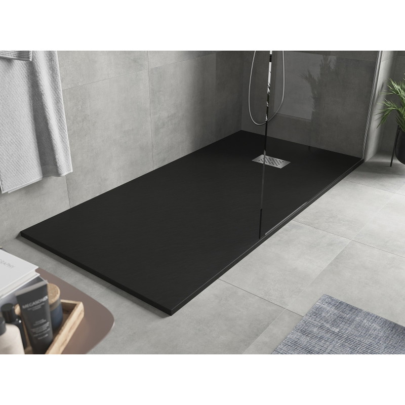 Mexen Hugo stačiakampis dušo padėklas SMC 170 x 90 cm, juodas, dangtelis inox - 42709017-X