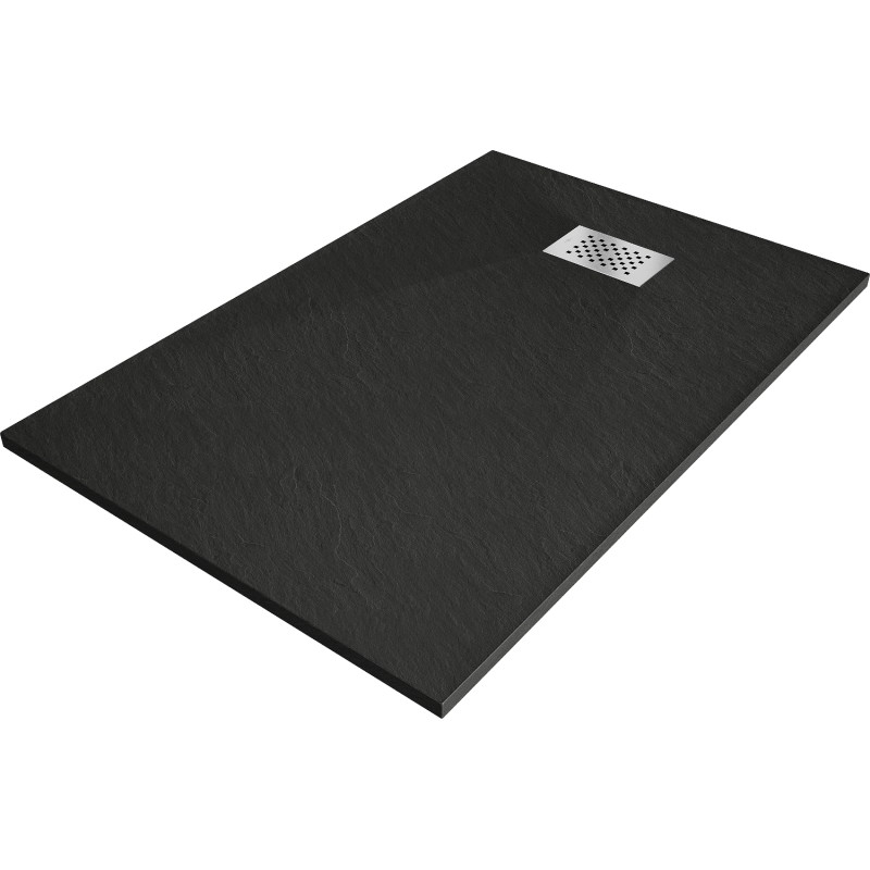 Mexen Hugo stačiakampis dušo padėklas SMC 100 x 90 cm, juodas, inox dangtelis - 42709010-X
