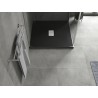 Mexen Hugo kvadratinė dušo plokštė SMC 100 x 100 cm, juoda, inox dangtelis - 42701010-X